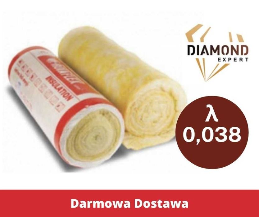 Wełna Mineralna Szklana 0,038-15cm Poddasza Domy Szkieletowe Wata Mata