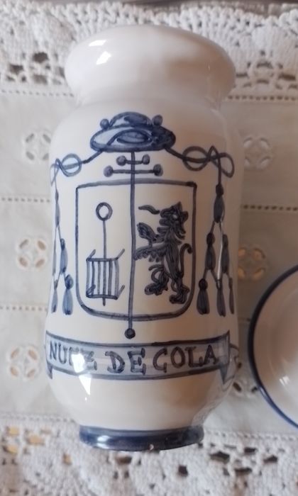Pote de Farmácia/Albarelo em cerâmica espanhola Ceralfar Talavera