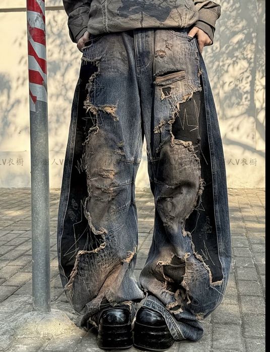 джинси custom y2k opium distressed archive опіум гранж