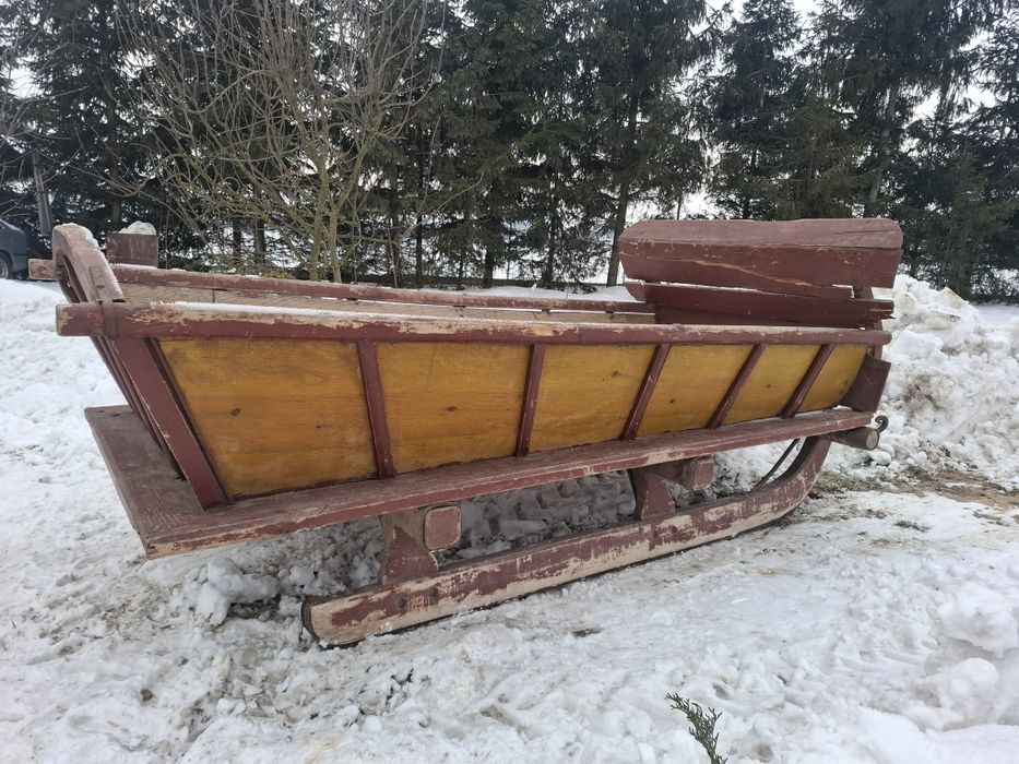 Sanie konne drewniane, okute