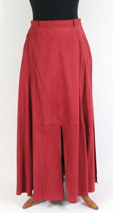 Komplet żakiet i spódnica skórzany miękki Alba Moda Millano R 38