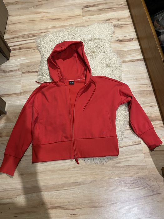 Bluza czerwona damska z kapturem M basic