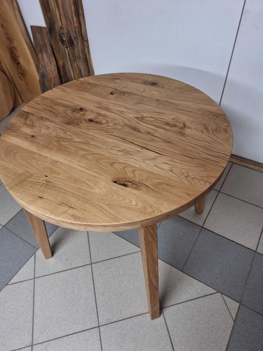 Stół dębowy fi 80cm  nierozkladany  ( do nabycia od ręki )
