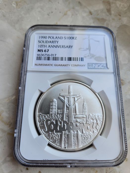Solidarność 100000 zł Typ C.    NGC MS 67