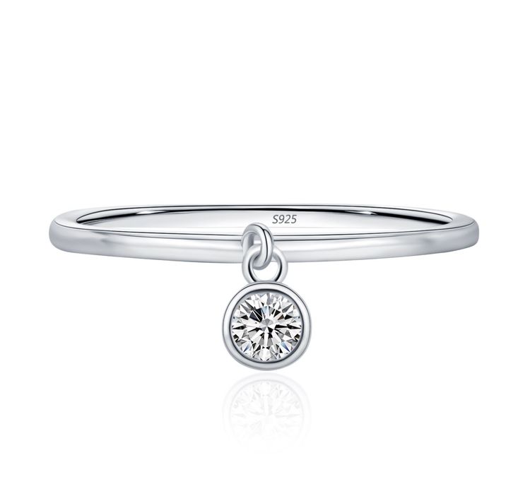 Срібна каблучка з муасанітом 0.10 ct “Claire”