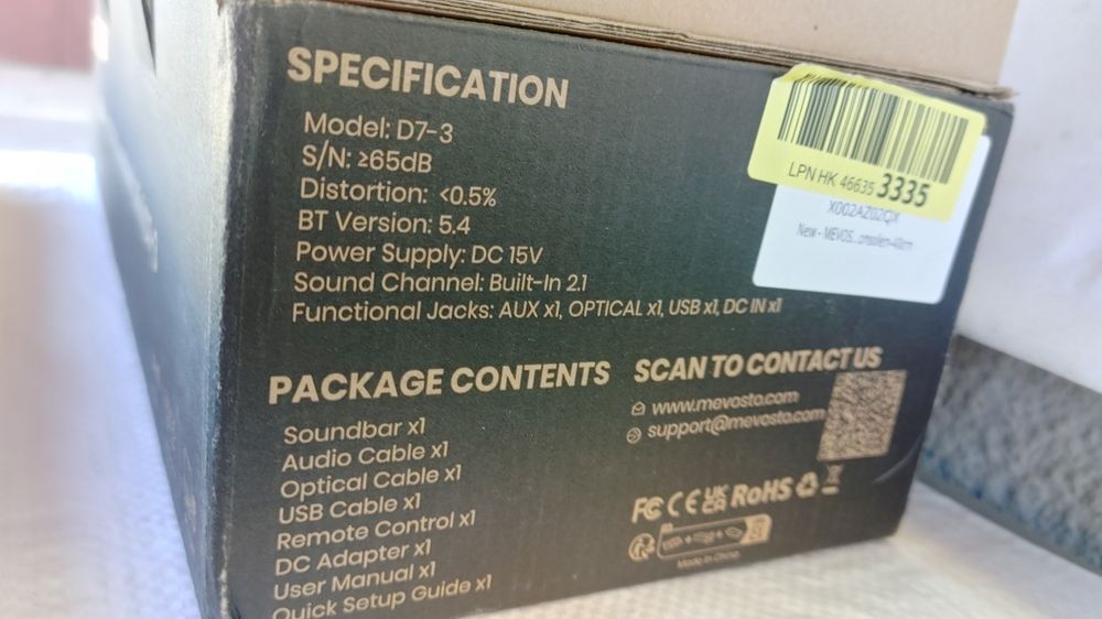 Саундбар MEVOSTO Mini D7-3 Built-in 2.1CH Компактний саундбар MEVOSTO