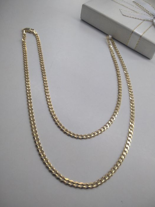 Złoty łańcuszek pancerka złoto 585 długość 55cm   019