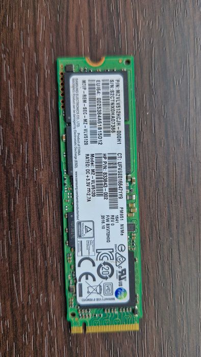 Samsung PM951 MZVLV512HCJH M.2 2280 512GB PCIe NVMe - dysk SSD