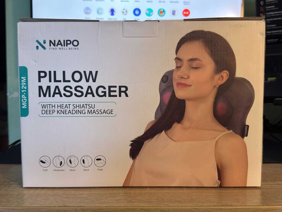 NAIPO MGP-129M масажна подушка Shiatsu з підігрівом + коробка