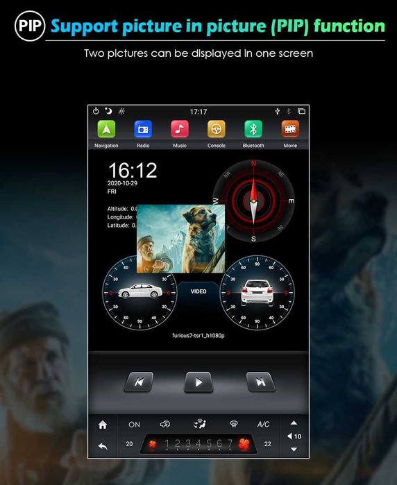 Auto-rádio Universal 12.2" Tesla Style Android 14