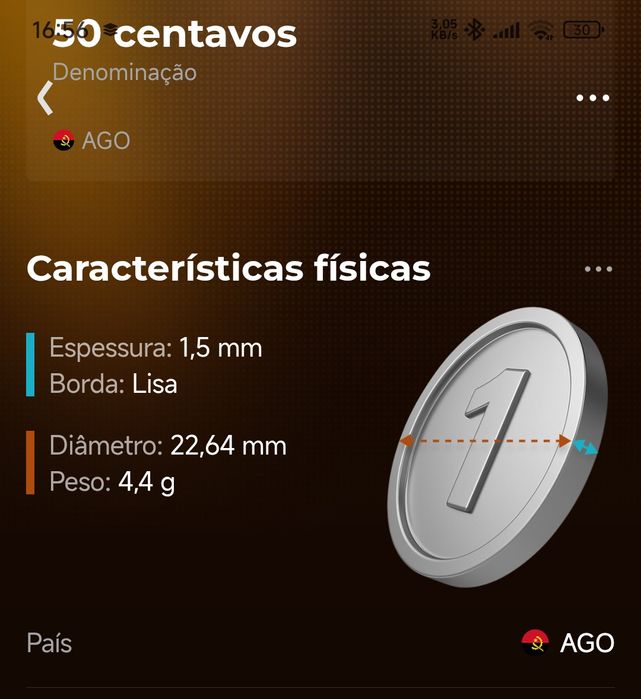 Moeda antiga de Angola