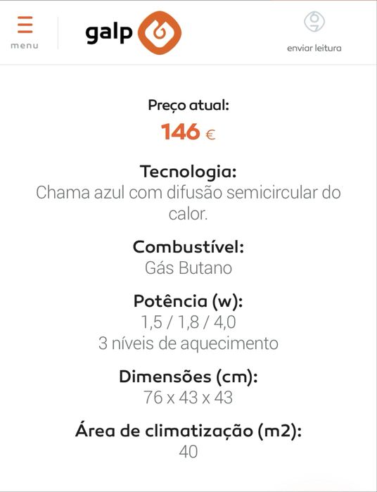 Aquecedor a Gás Hotspot – Chama Azul | Como Novo