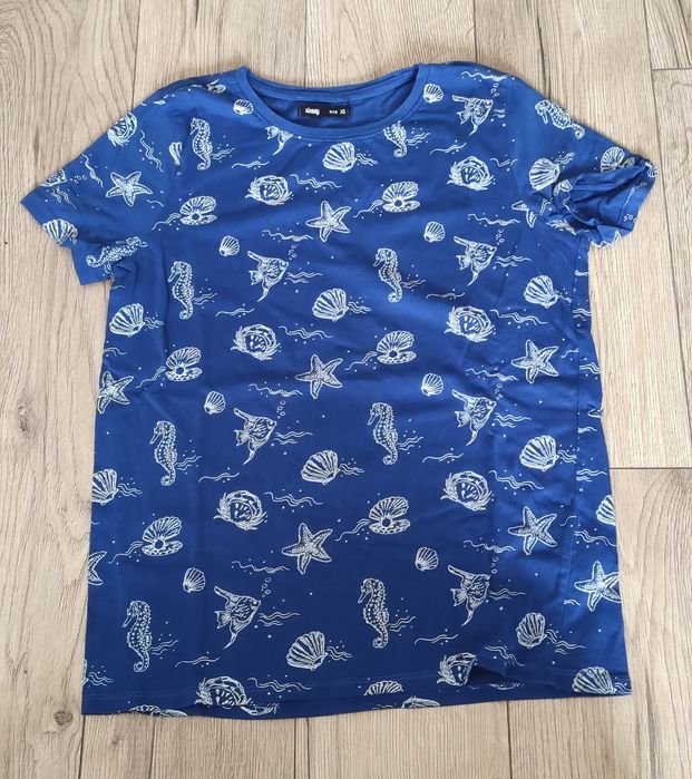 Koszulka t-shirt męski niebieski morze Sinsay XS