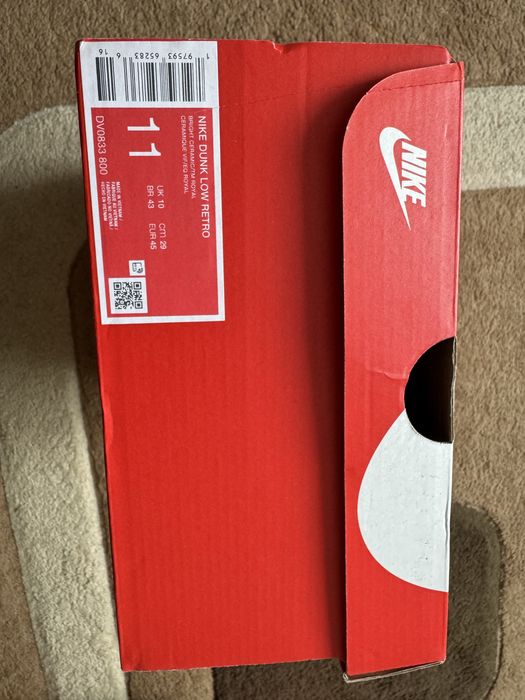 Кроссовки Оригинал Nike dunk low retro 45