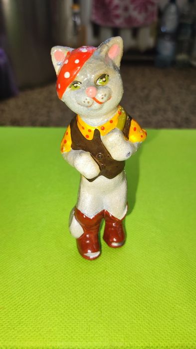 Кот Базилио винтажная игрушка 1950-х годов . Жираф Конаковский фарфор