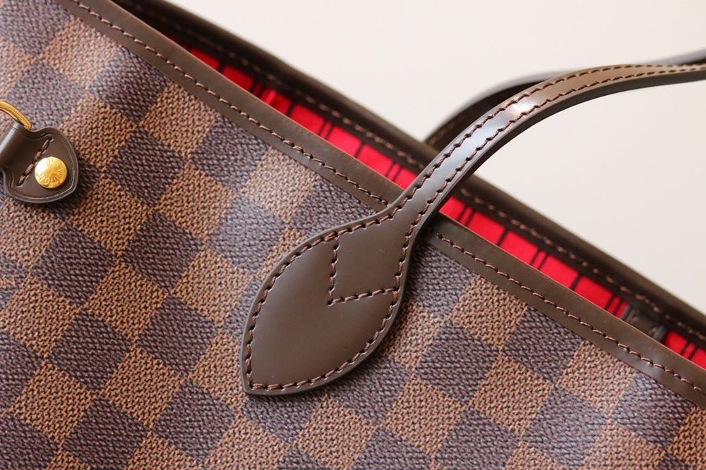Torebka Louis Vuitton Neverfull shopper bag MM brązowa kratka skóra