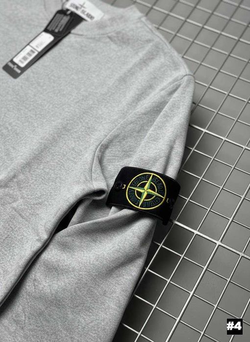 STONE ISLAND Свитшот Серый • Мужская Зипка Серая Стон Айленд