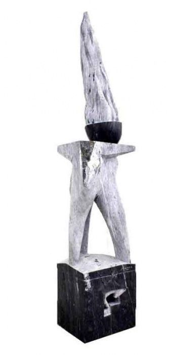 - RUI MATOS (n.1959) - ORIGINAL - Escultura em mármore cinzento, assin