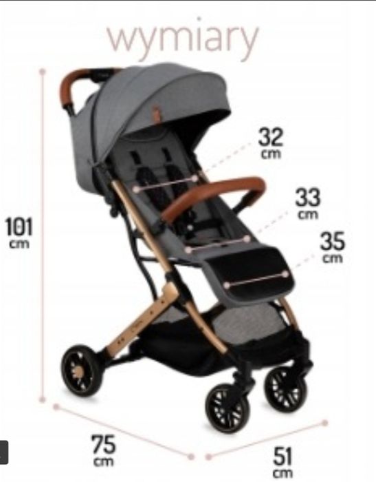 Wózek spacerowy MoMi ESTELLE – lekki, kompaktowy, składany w walizkę (Stan: bardzo dobry/dobry)