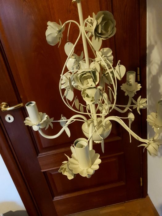 Nowy żyrandol rustykalny lampa wisząca ecru