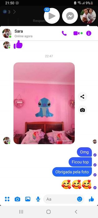 Adesivo gigante 1 metro Stitch eva