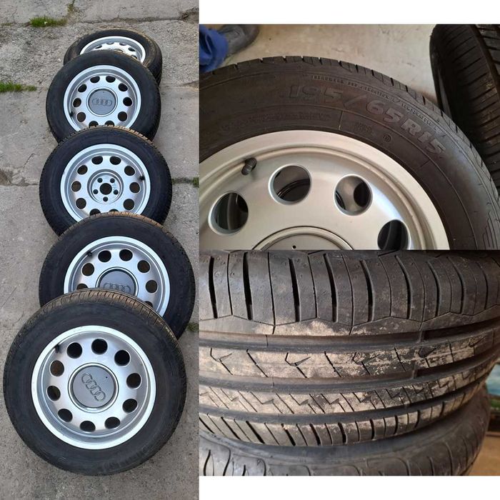 Opony z felgami alu 195/65/R15 pięć kompletów AUDI A3 oryginalne koła