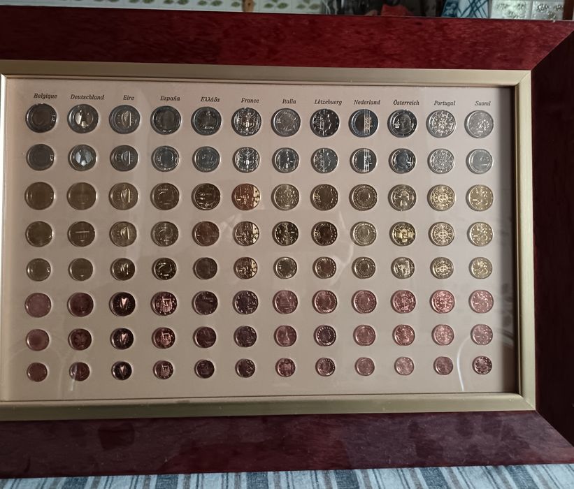 Coleção de 96 moedas de Euro (não circuladas) _ Certificado "Art Gallery"