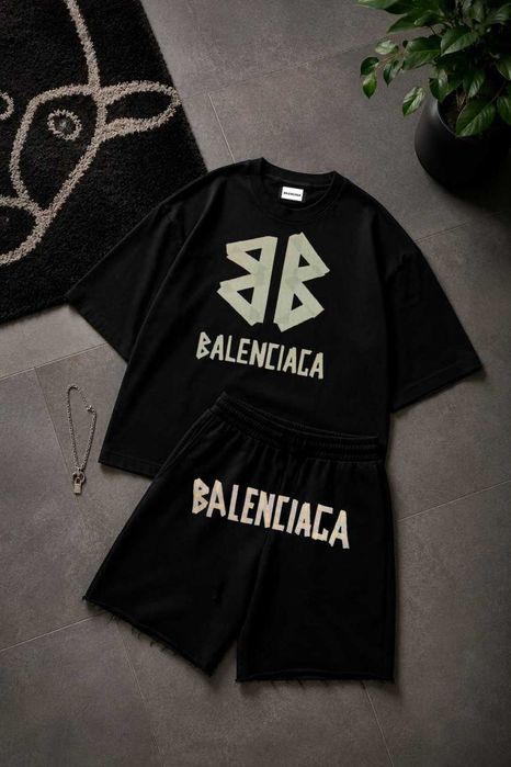 ‼️РОЗПРОДАЖ‼️Костюм BALENCIAGA, шорти футболка баленсиага, летний комплект баленса