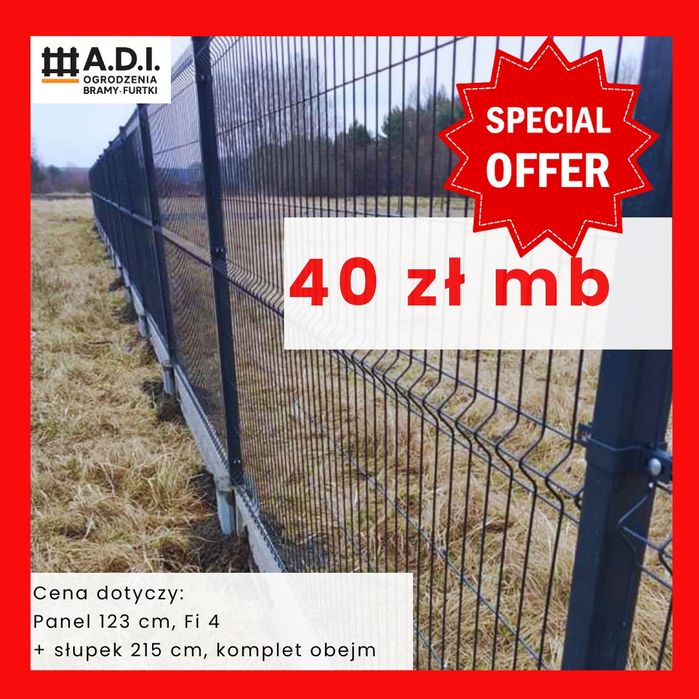 Ogrodzenia Bramy Furtki - montaż i sprzedaż-Panel 3D Siatka palisada