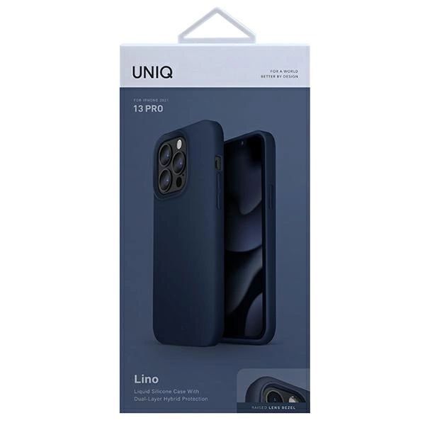 Etui Uniq Lino na iPhone 13 Pro / iPhone 13 - niebieskie