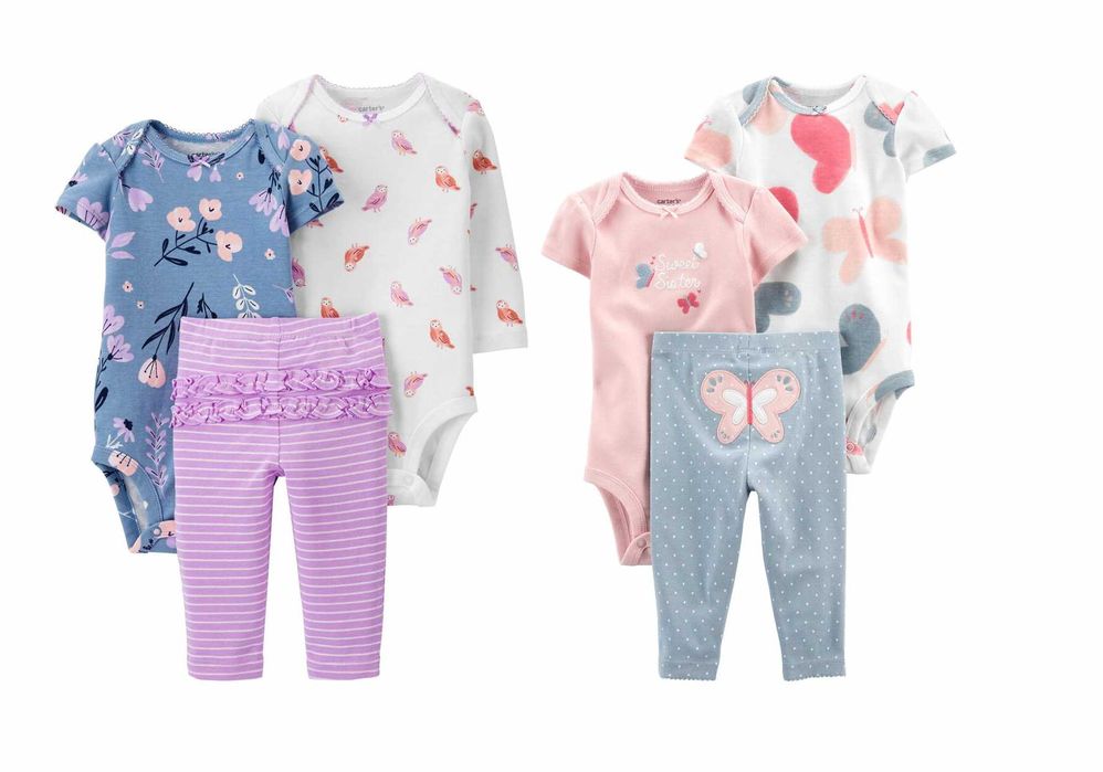 Подарунковий комплект Carters картерс Веселі попки боді трійка 9 - 24 міс. 74 80 86 92