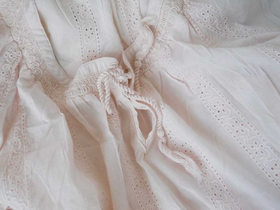 THE GARDEN collection H&M pastelowa Tunika haft Bawełna Ekologiczna