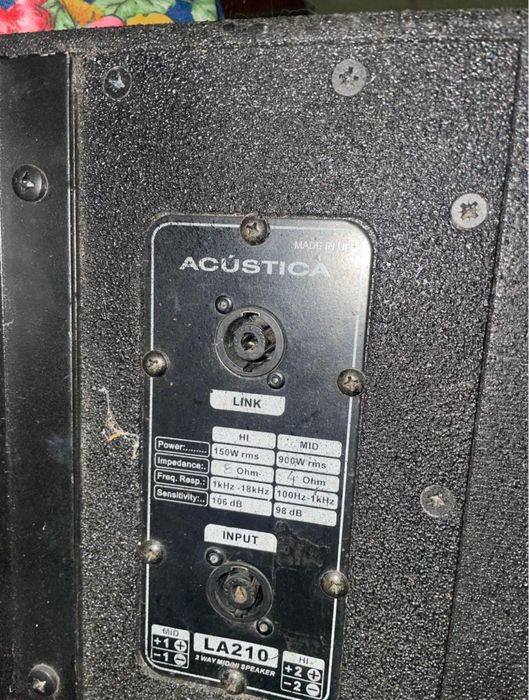 Sistema de som Line Array Acustica 4 tops 2 graves duplos