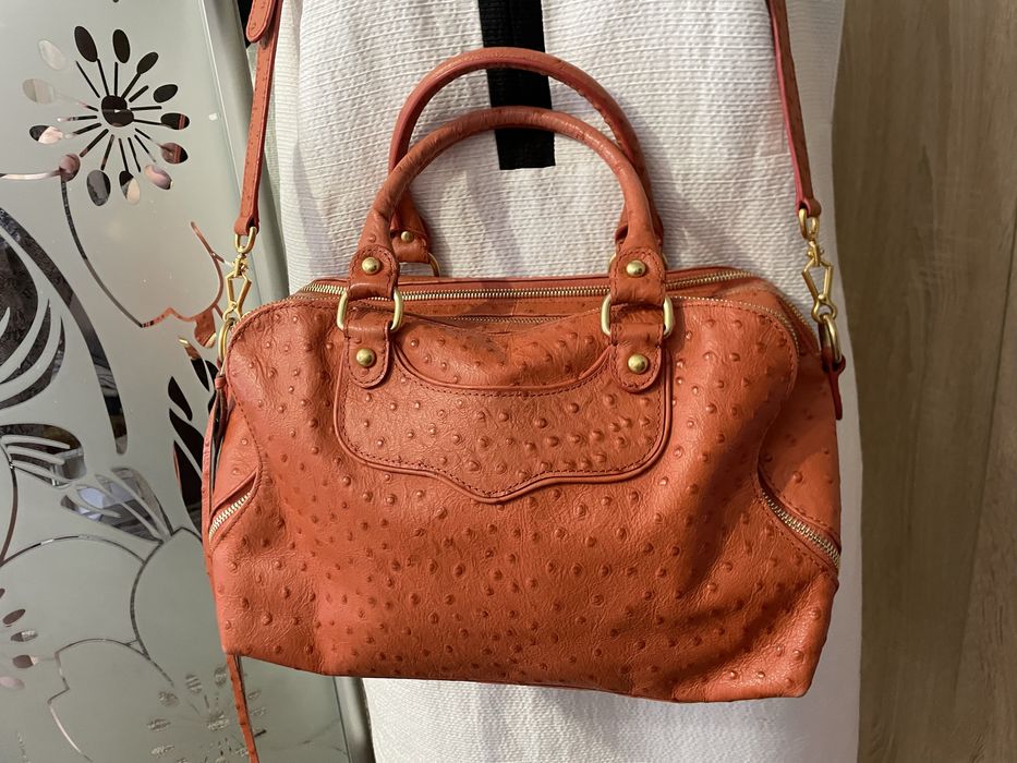 Ексклюзивна шкіряна сумка rebecca minkoff, шкіра страуса