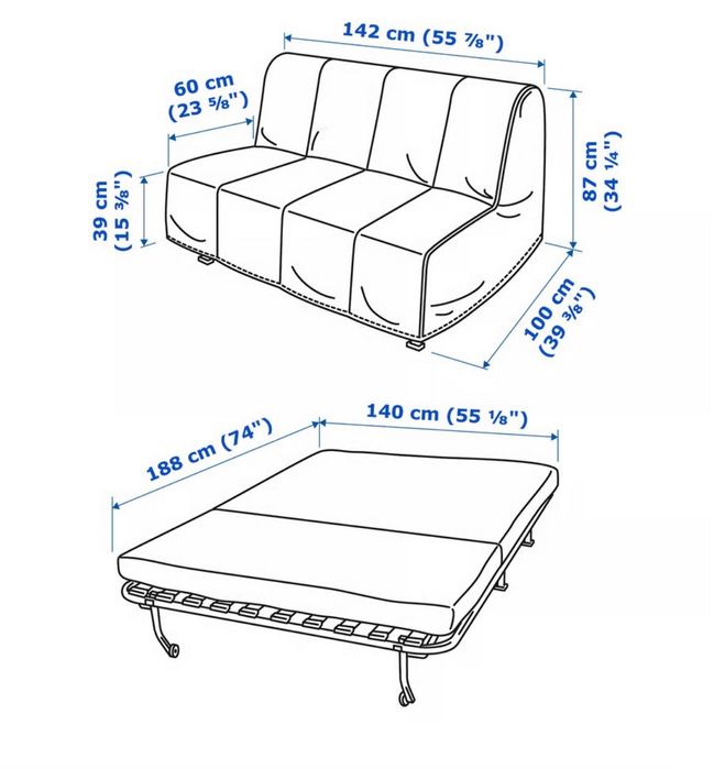 Sofá cama ikea em ótimo estado