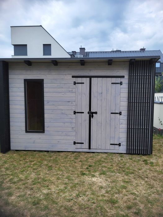 Domek ogrodowy 4x3 z lamelami na narzędzia ogrodowymontaż gratis