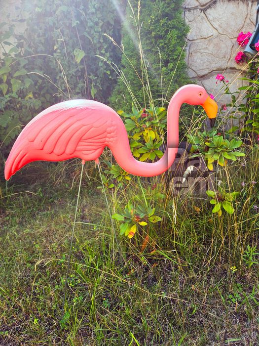 Flamingi 2 sztuki dekoracje figurki ozdoba różowe na działkę ogród