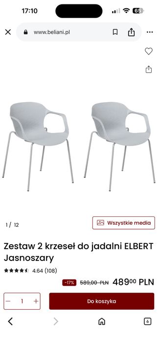 Krzesła białe Elbert