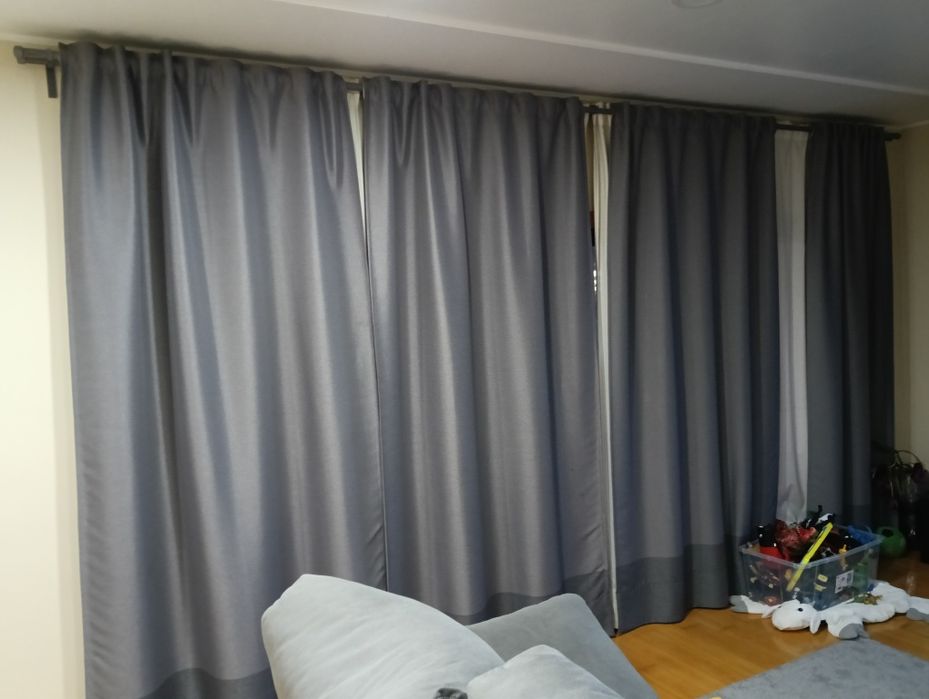 Cortinados cinza opacos - óptimo estado