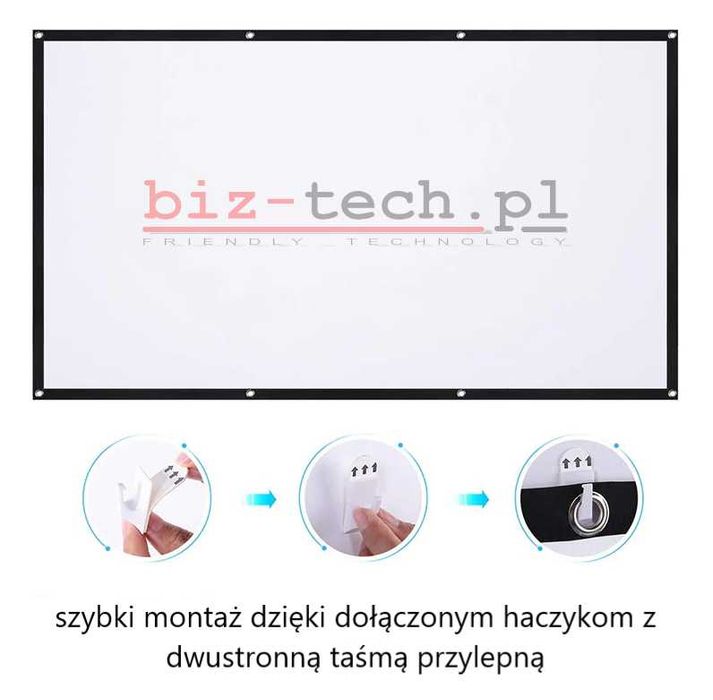 Ekran projektora 120 cali składany NOWY PL 24h