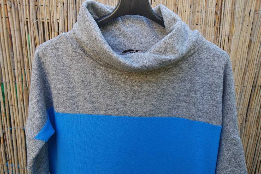 ORSAY sweter sweterek paski szary niebieski golf modny 36/S