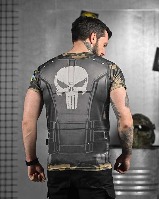 Тактична футболка Punisher з прапором України  Відмінна якість!