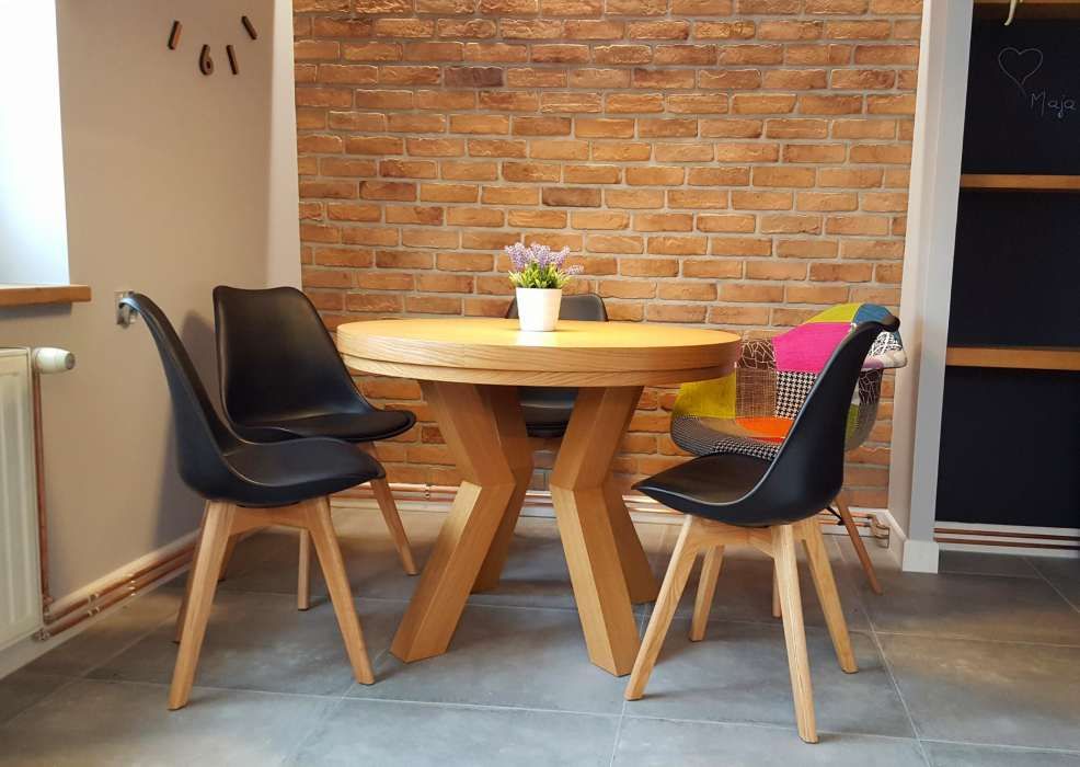 Nowoczesny stół dębowy okrągły rozkładany PROMOCJA