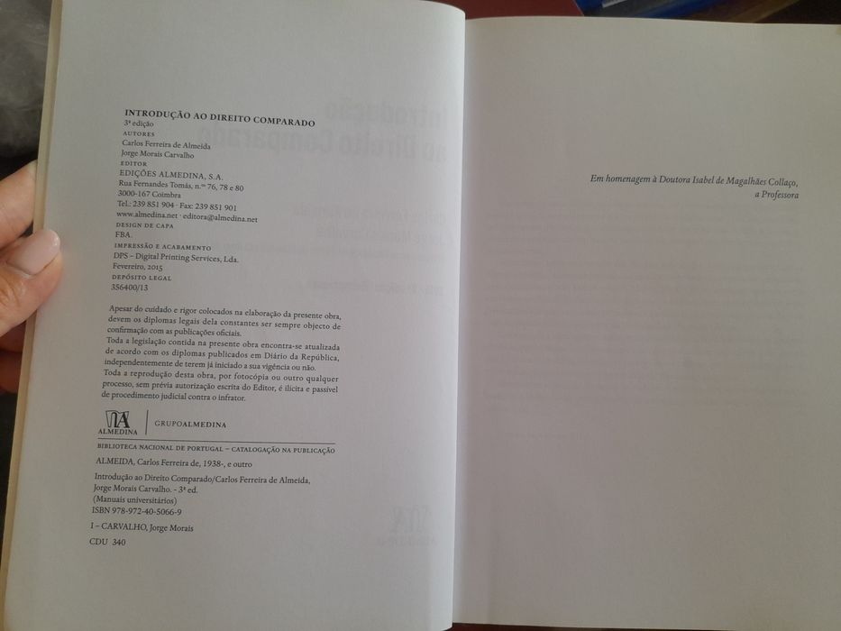 Introdução ao Direito Comparado - Ferreira de Almeida, Morais Carvalho