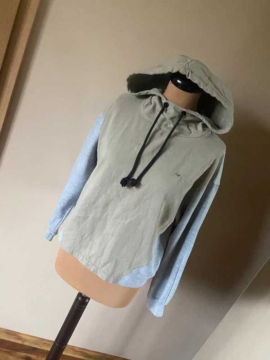 Zara bluza laczone materialy oversize luzna m l khaki 38 basic