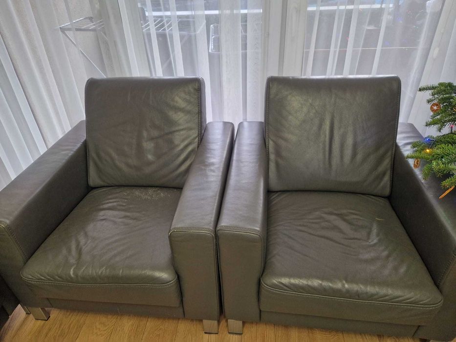 Sofa 3os. + 2 fotele Kler, skóra