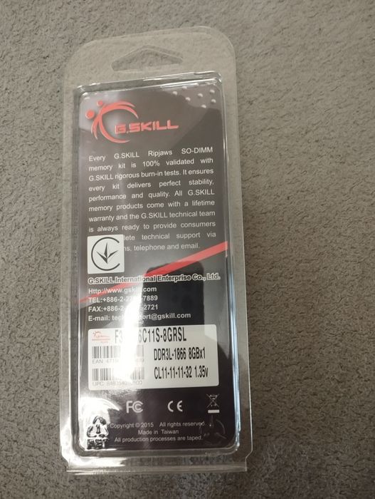 Оперативна пам’ять G.SKILL Ripjaws DDR3L 8GB (1866 MHz) SO-DIMM