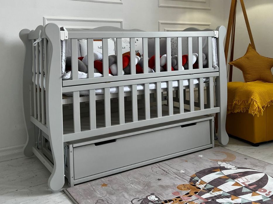 Ліжечко для малюків Natali (Наталі) Колір Сірий