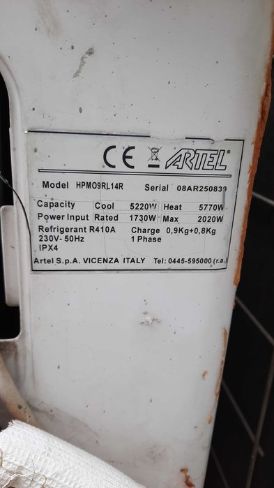 Klimatyzator Artel Model HPMO9RL14R