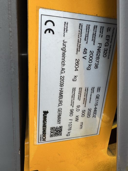 Електричний навантажувач Jungheinrich EFG 320 4400DZ